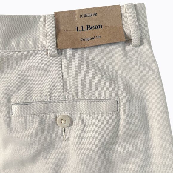 LL Bean Original Fit Capri Pants Sz16 Khaki Cotton Pleated Preppy Casual Classic - Picture 4 of 7